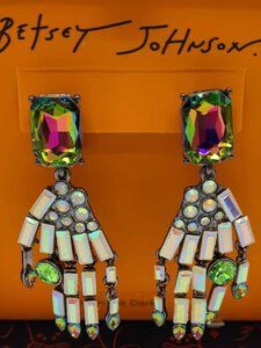 Betsey Johnson Skelton Hand Earrings HALLOWEEN NWT NEW